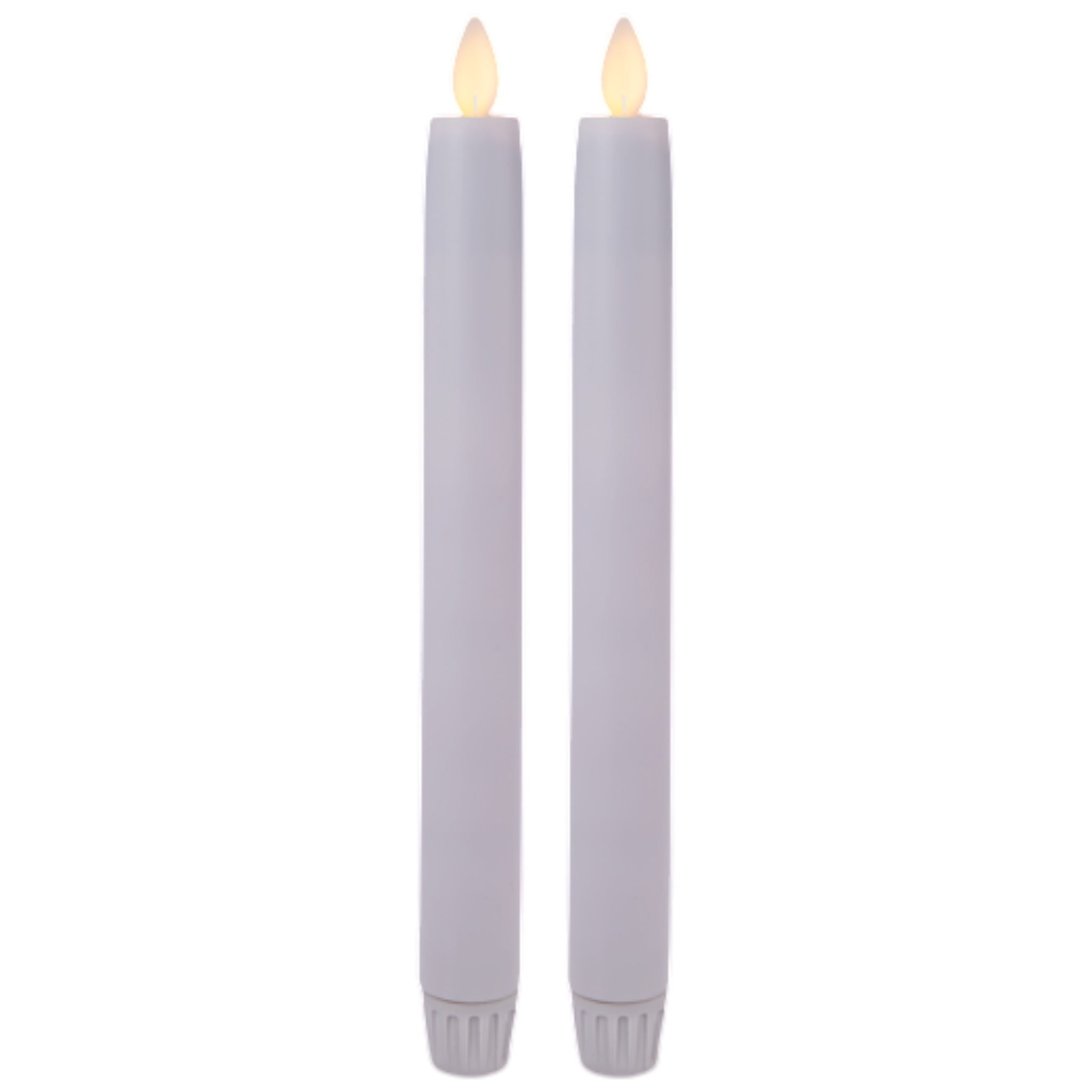 White LED Resin - 2 Piece Taper Candle Set