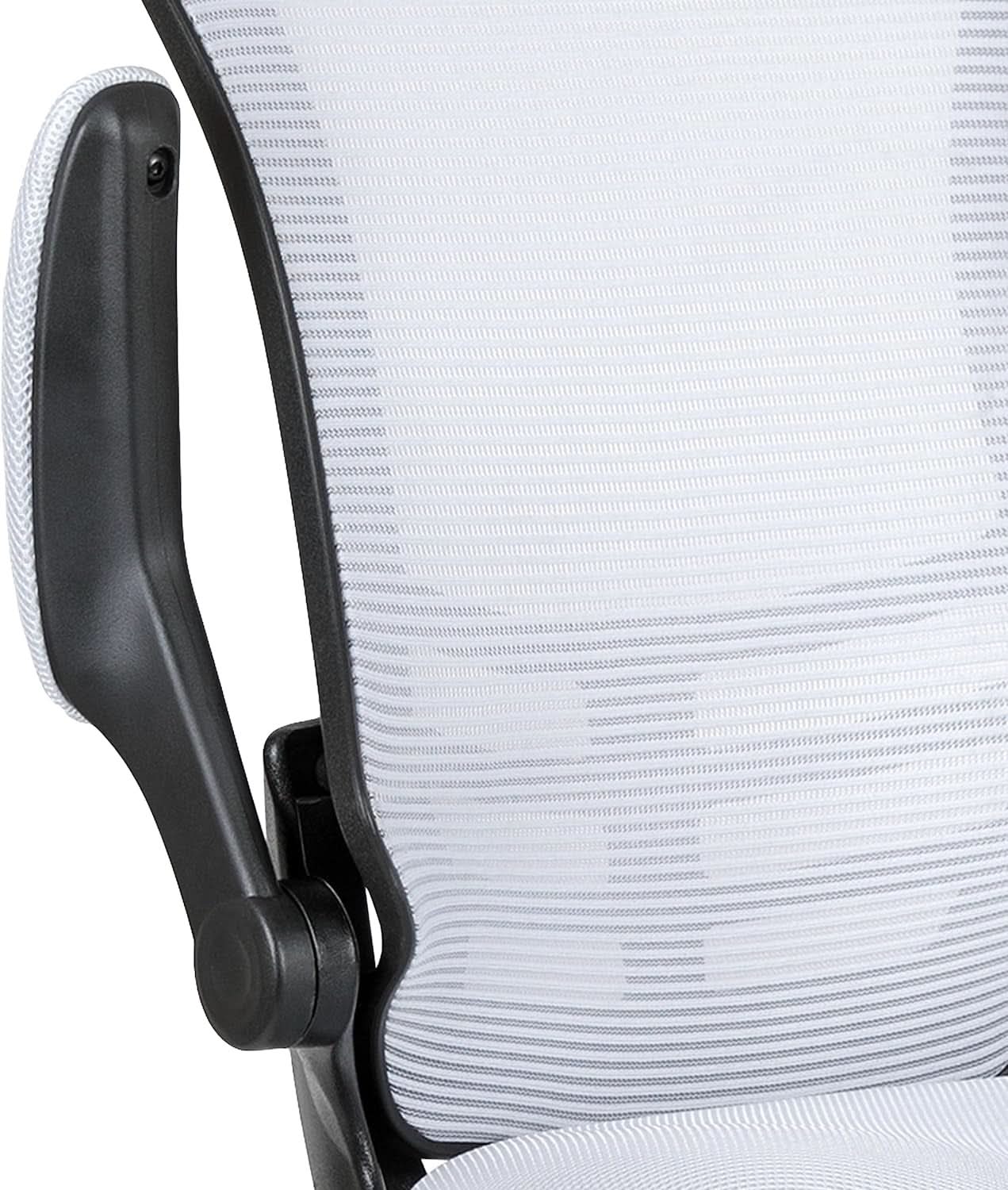 White Mesh Ergonomic Drafting Chair With Flip Up Arms