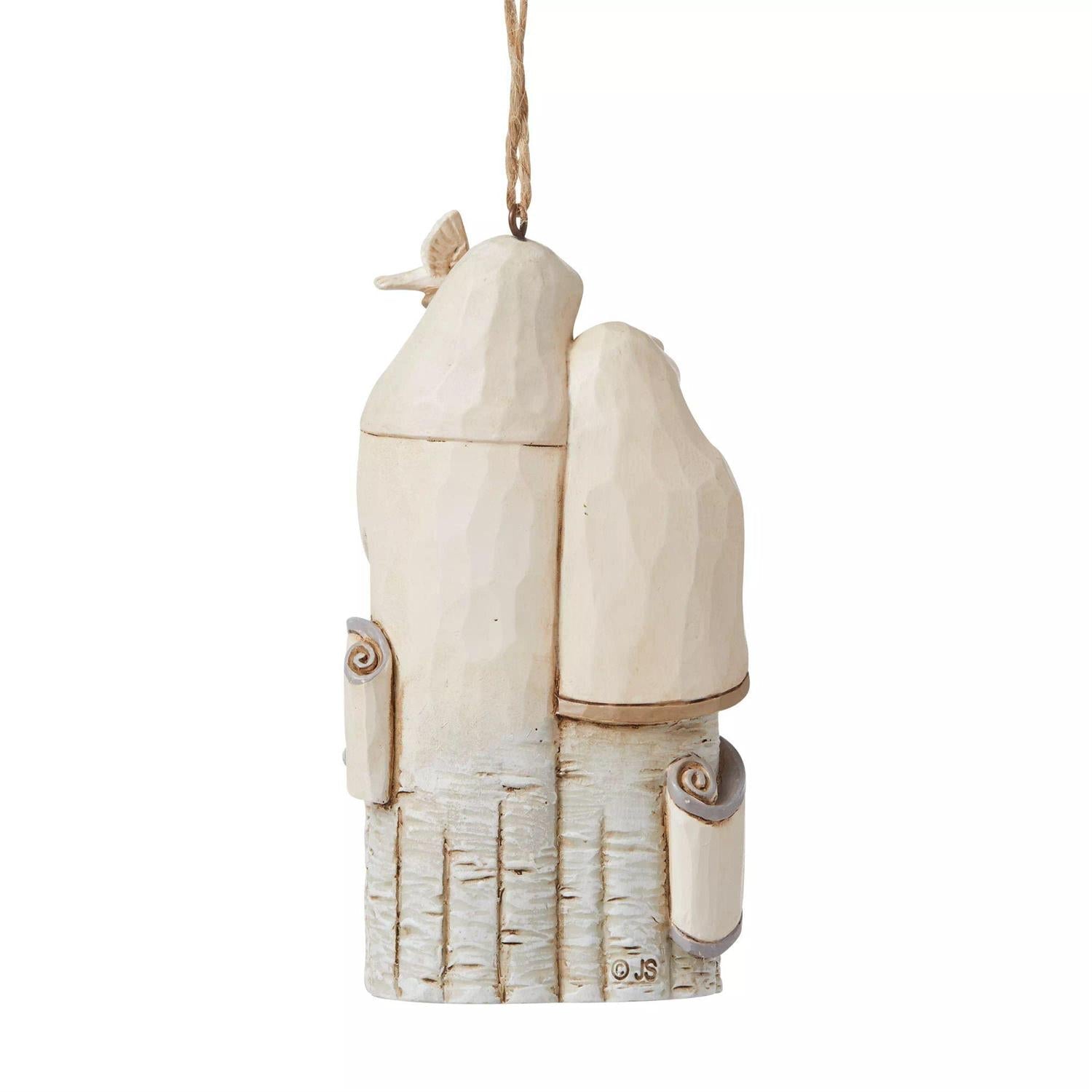 White Woodland Holy Family Ornament