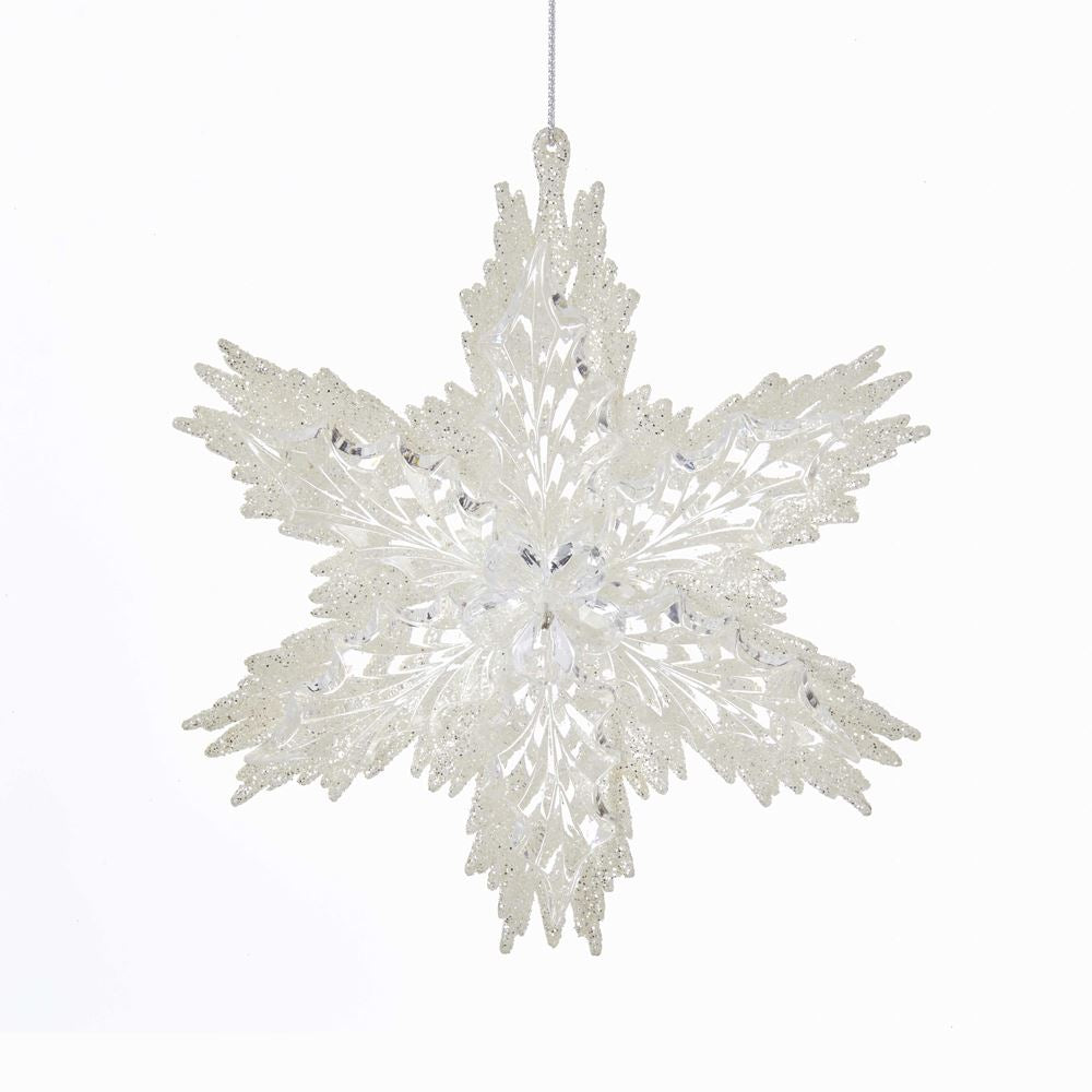 White and Clear Snowflake Ornament