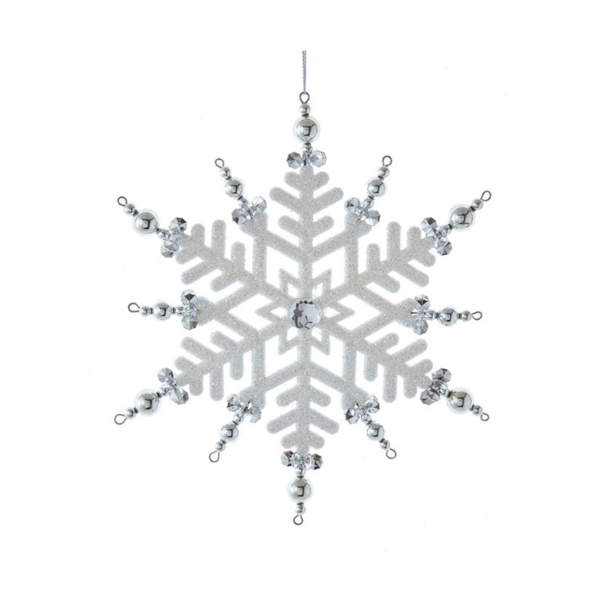 White and Silver Snowflake Ornaments
