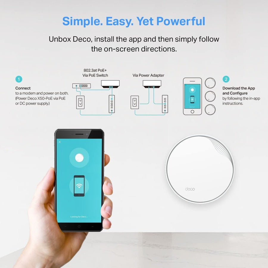 Wi-Fi 6 Mesh System - AX3000 Whole Home Network with PoE | TP-Link DECO X50-POE(3-PACK)