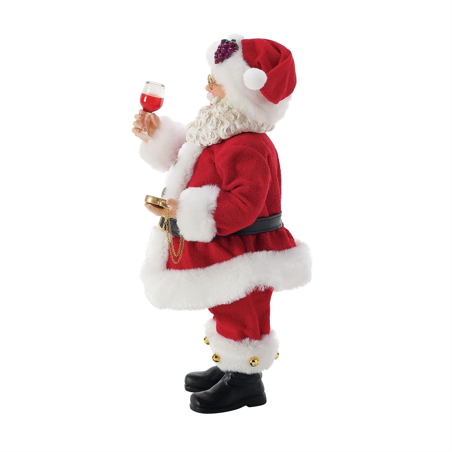 Wine Time Santa Figurine