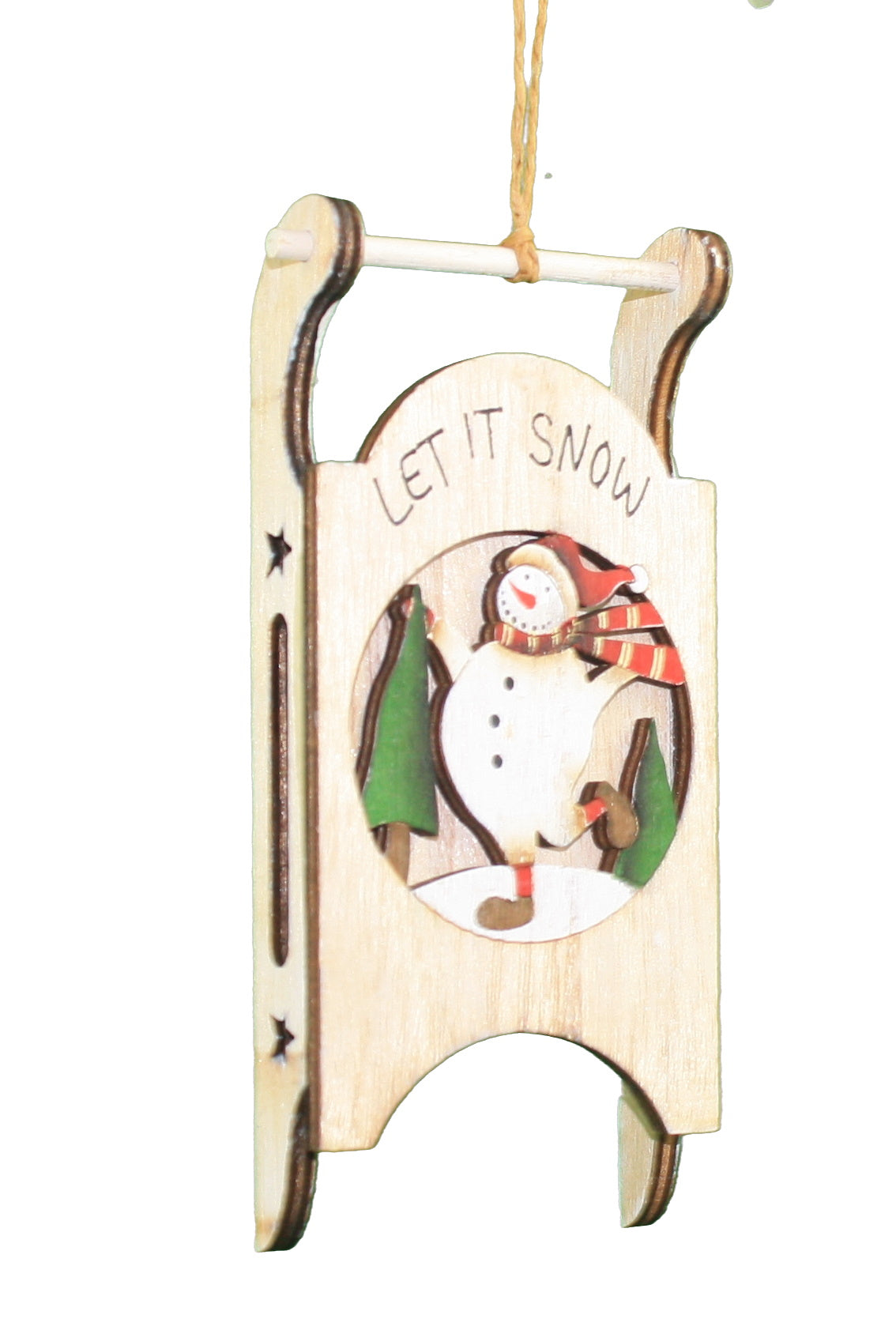 Winter Wonderland Sled Ornament - Snowman