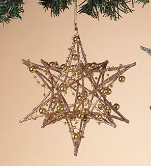 Wire Starburst Snowflake Ornament - Gold