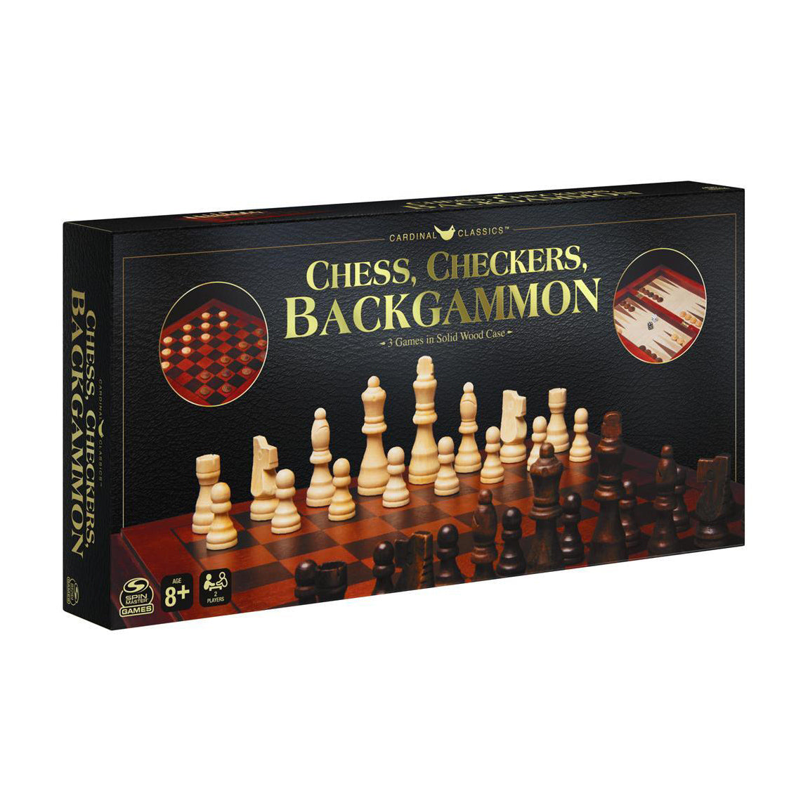 Wood Chess, Checkers, and Backgammon Set