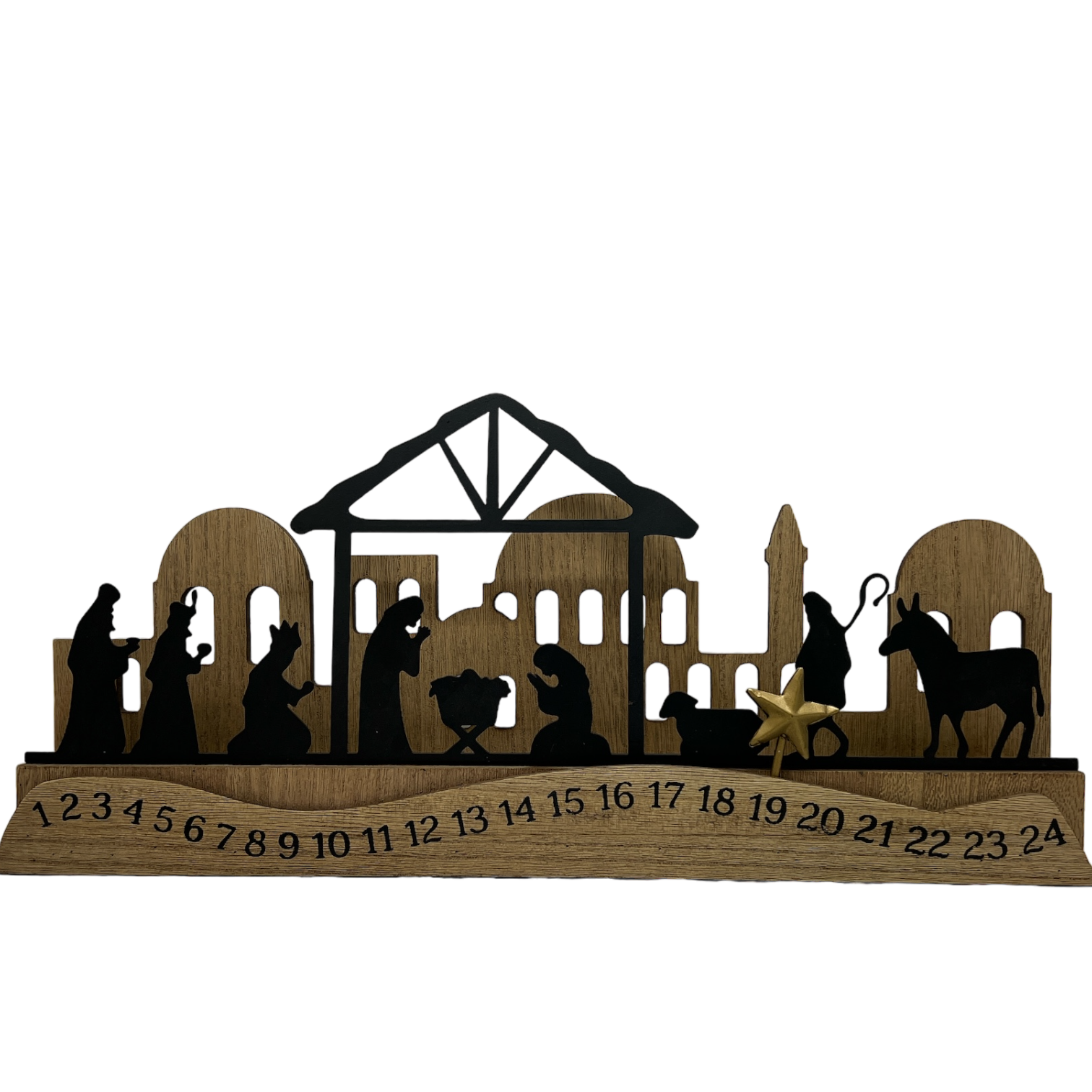 Wood Nativity Design Christmas Advent Calendar