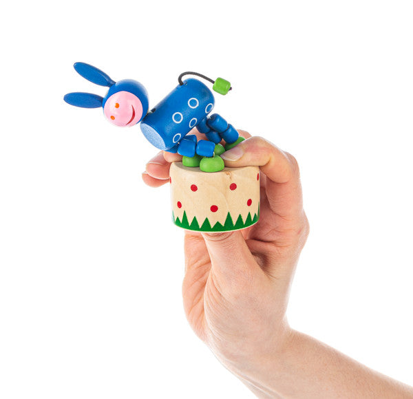 Wood Push Puppet Farm Animal - Donkey