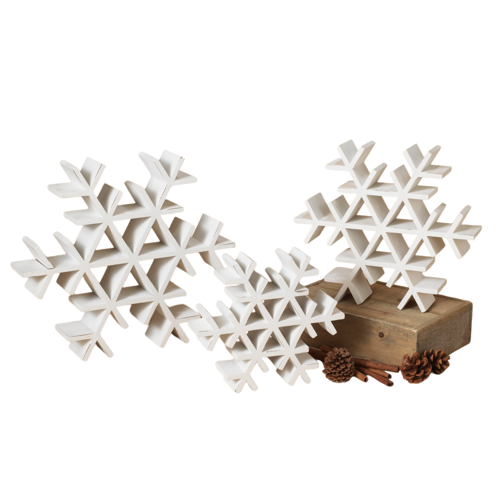 Wood Tabletop Snowflake -