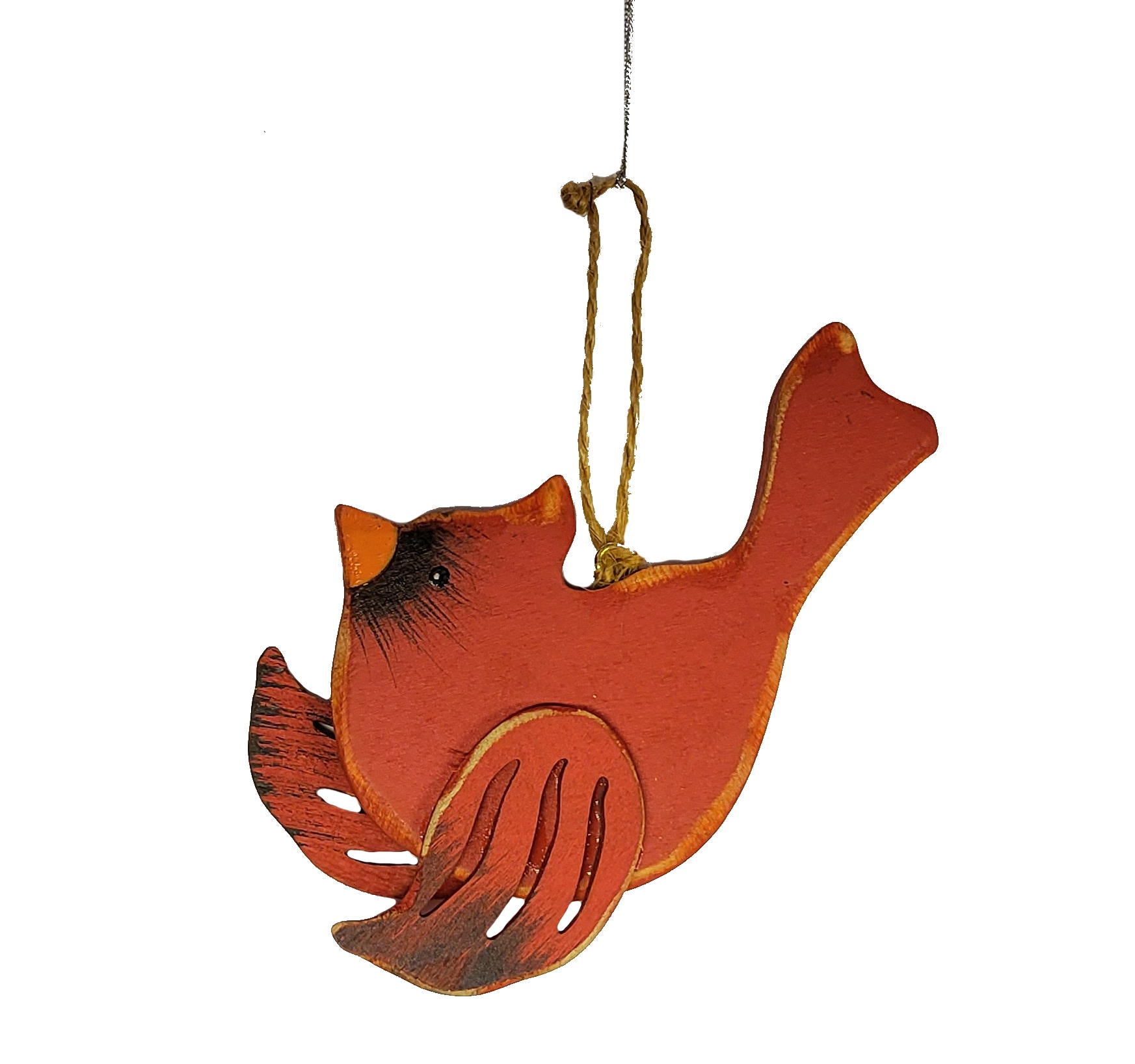 Wooden Cardinal Ornament - Style 4
