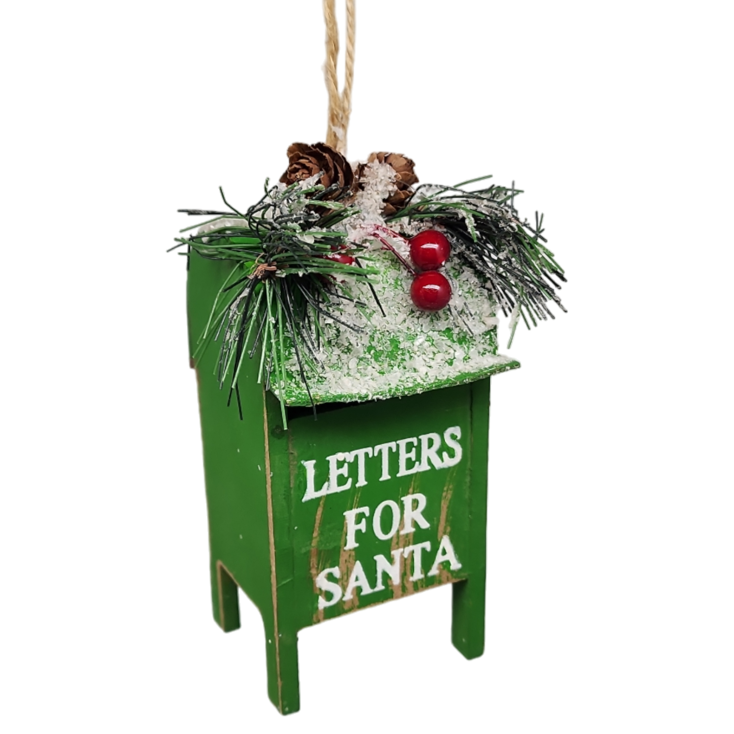 Wooden Christmas Mailbox Ornament -