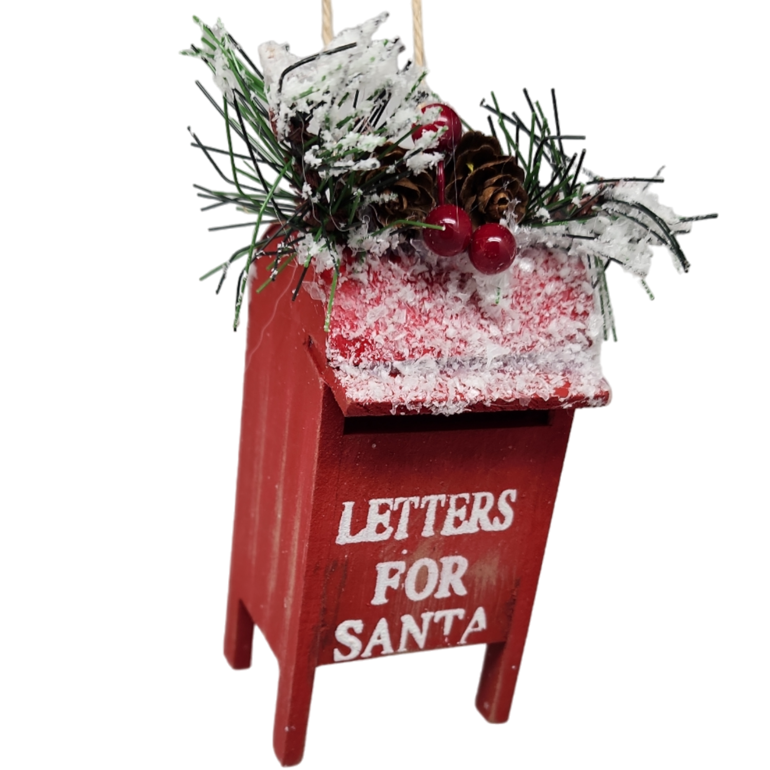 Wooden Christmas Mailbox Ornament -