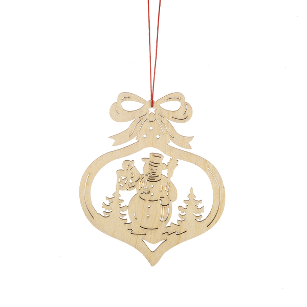 Wooden Holiday Icon Ornament - Ornament Shape - Snowman