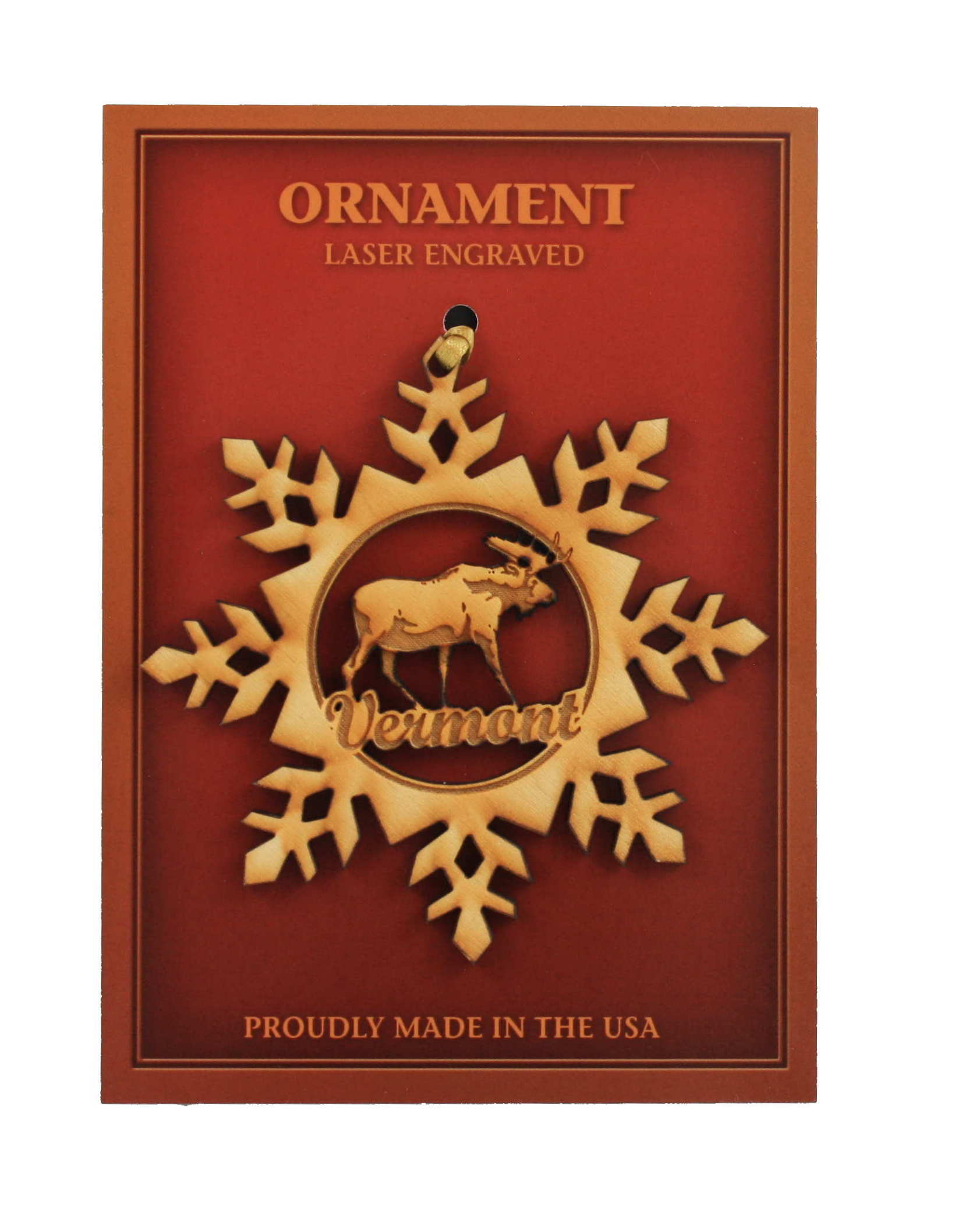 Wooden Laser Ornament - Snowflake