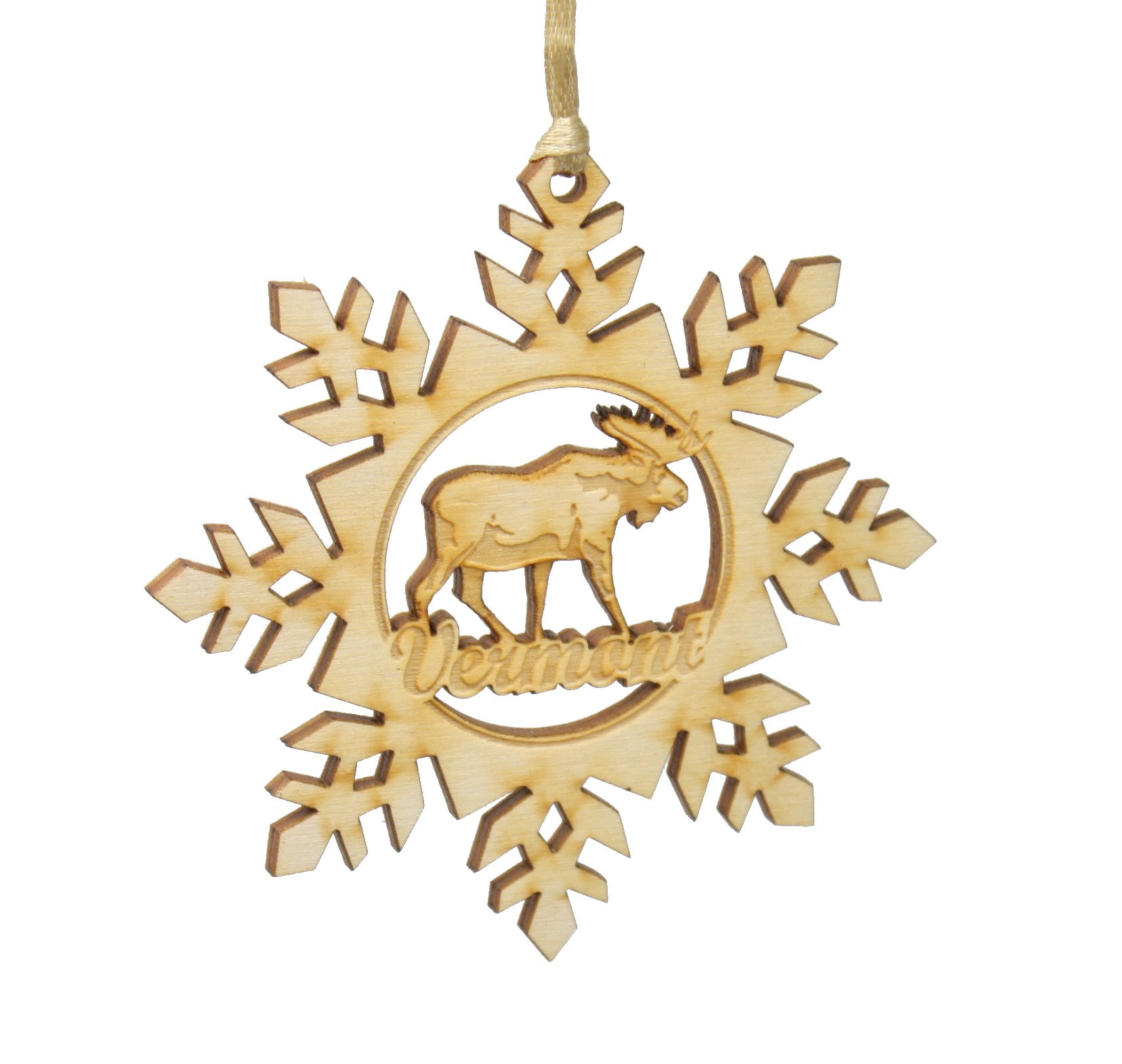 Wooden Laser Ornament - Snowflake
