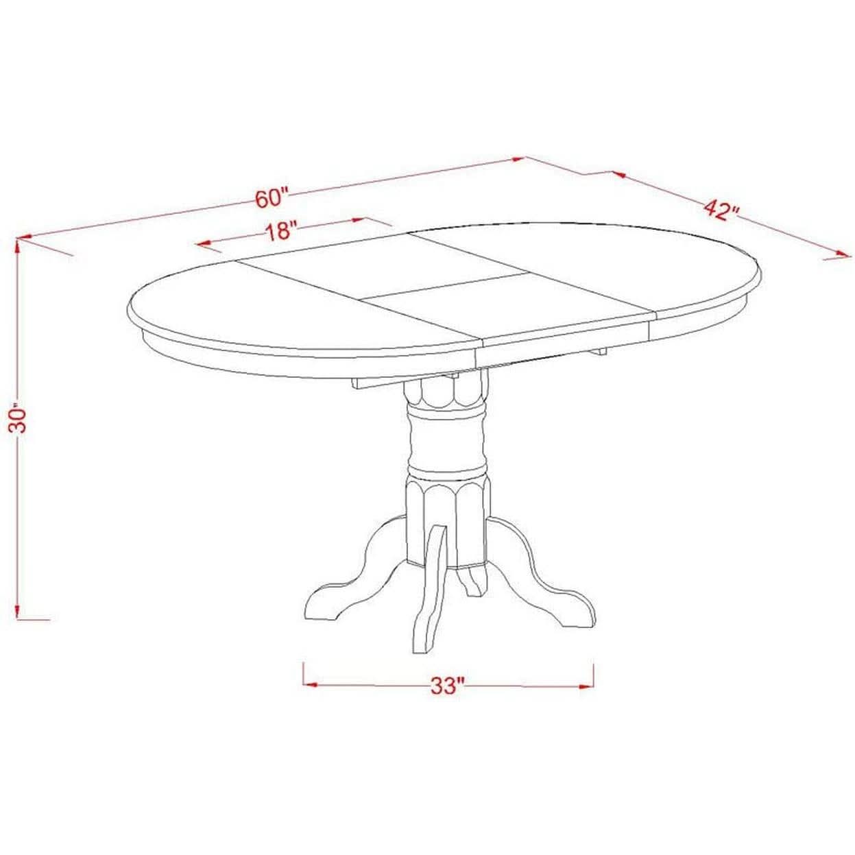 Wooden Oval Kitchen Table Black Finish With Cherry Top