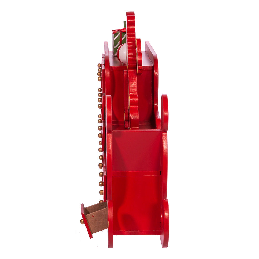 Wooden Santa and Sleigh Advent Calendar