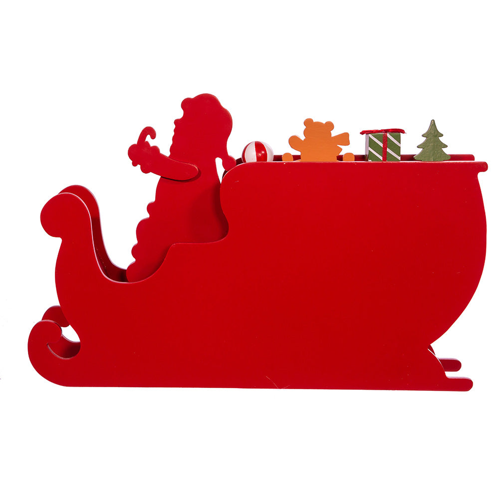 Wooden Santa and Sleigh Advent Calendar