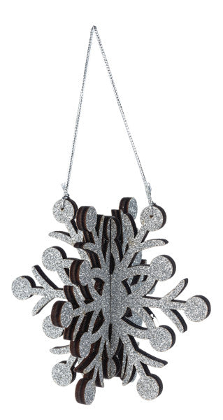 Wooden Snowflake Ornament -