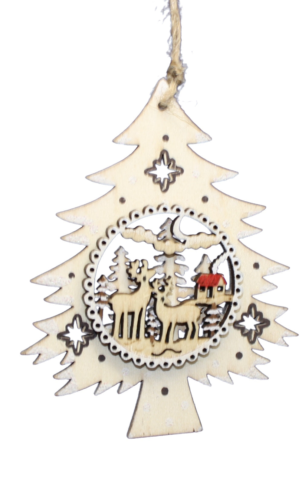 Wooden Tree Ornament - Reindeer