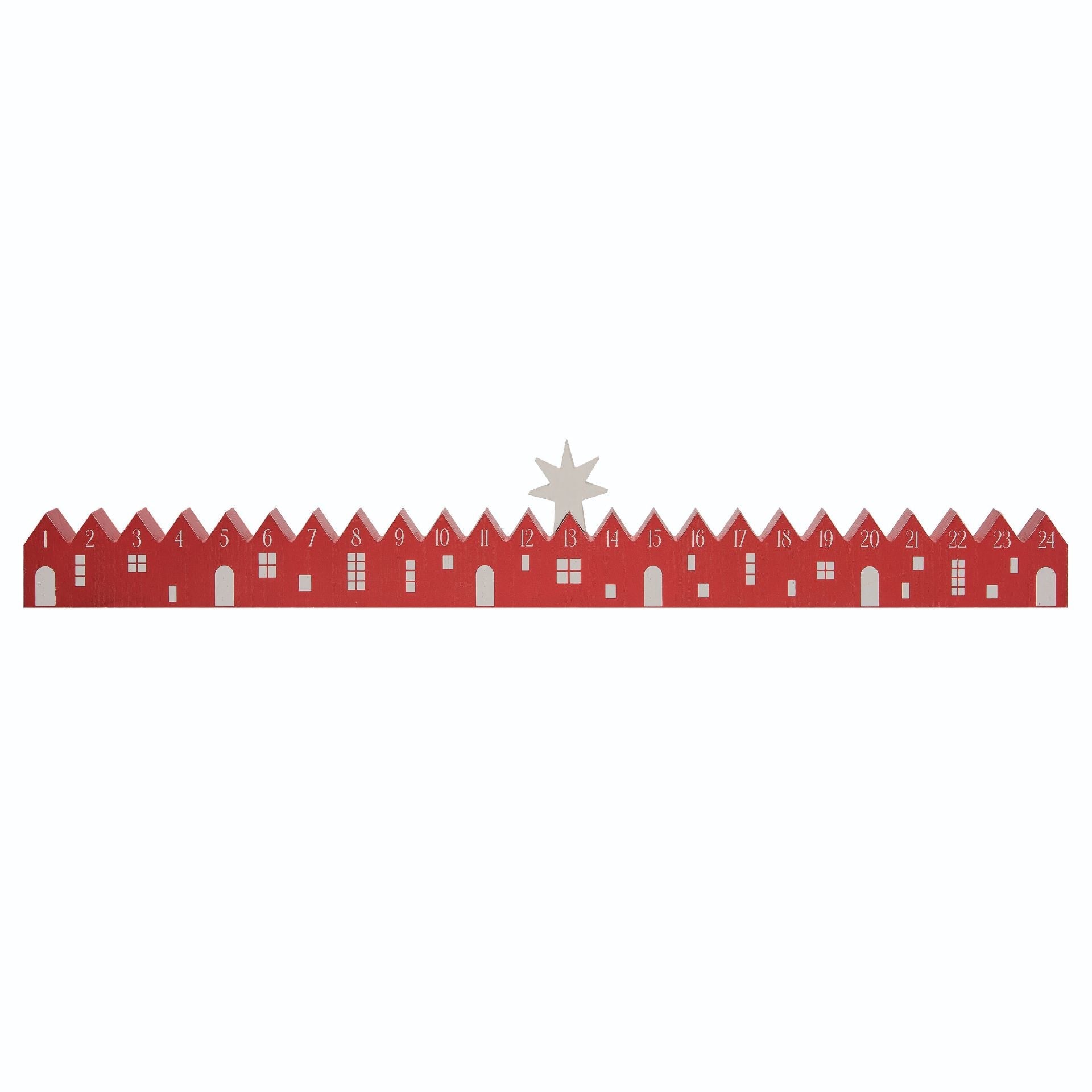 Wooden Village Countdown Calendar with Star