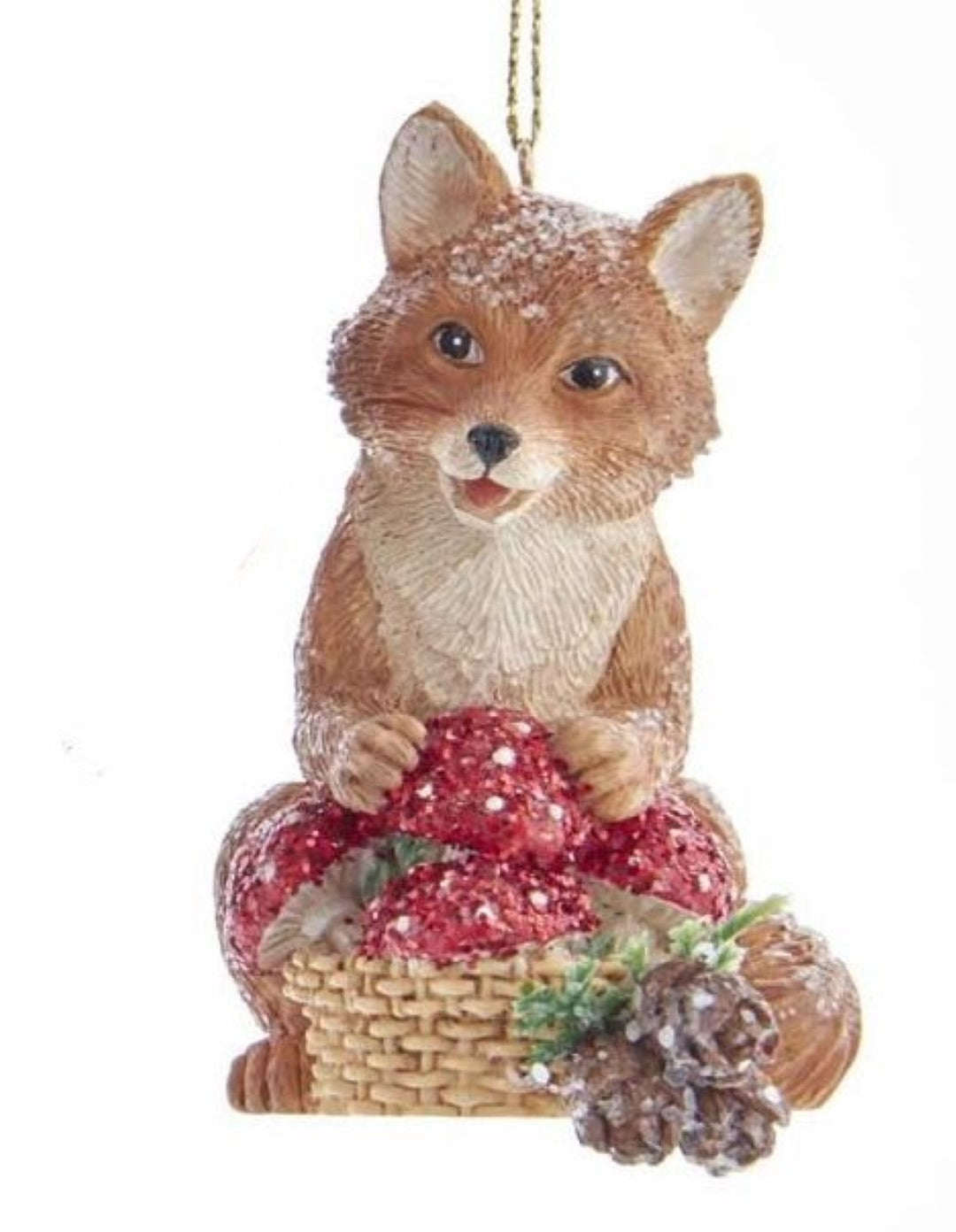 Woodland Animal with Mushrooms Ornament - Fox