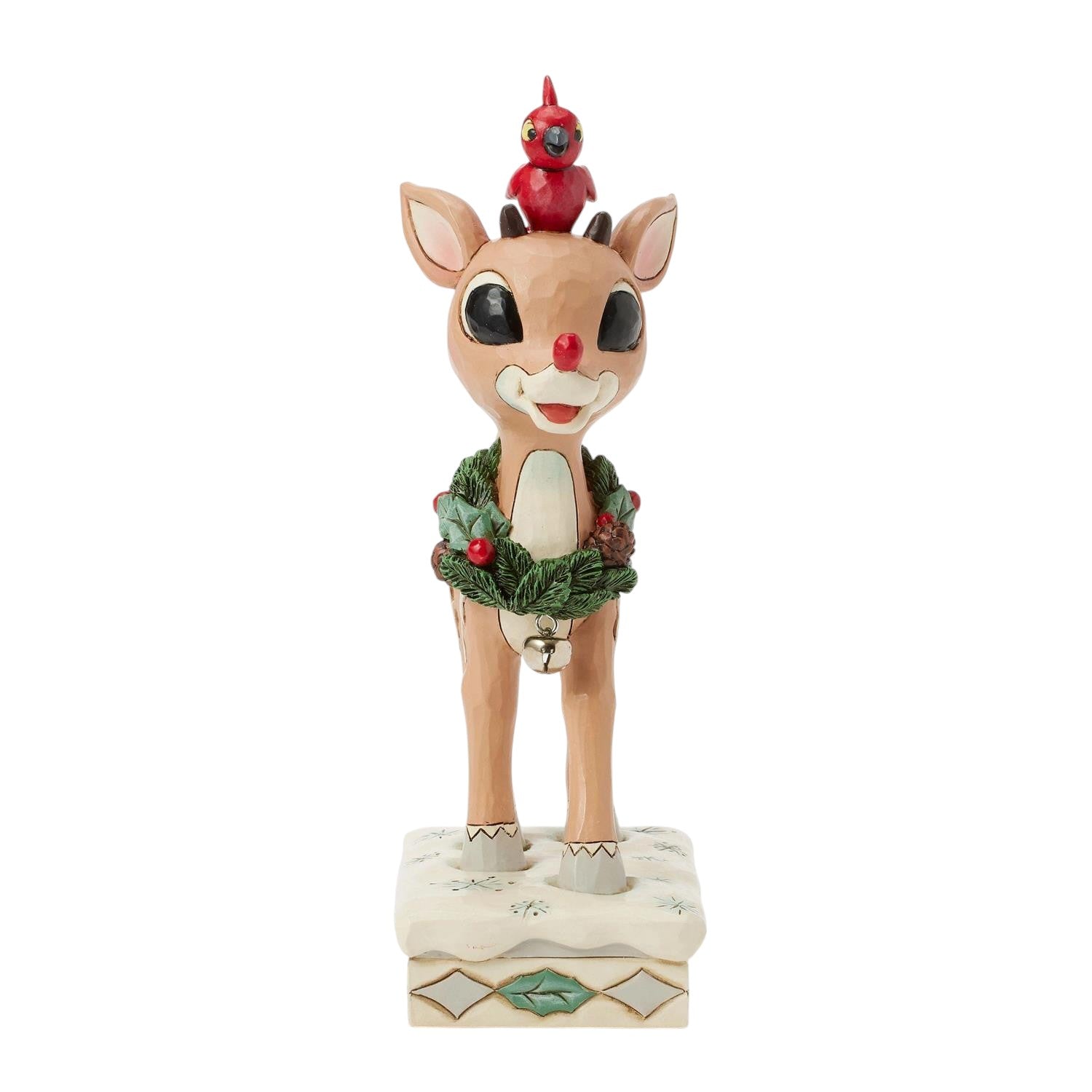 Woodland Rudolph with Cardinal Figurine
