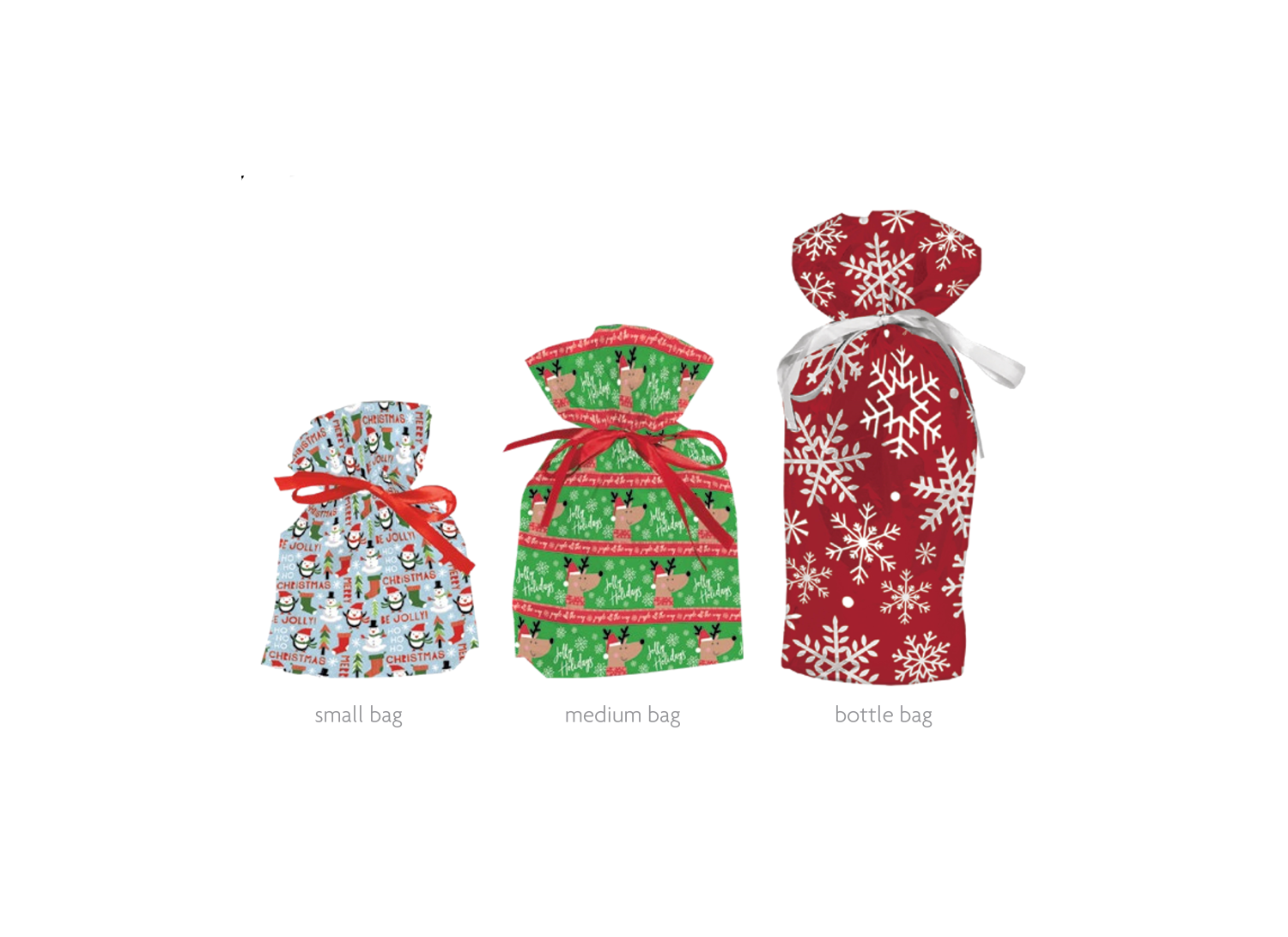 Wrap In A Hurry Pull String Gift Bag 6 piece Assortment