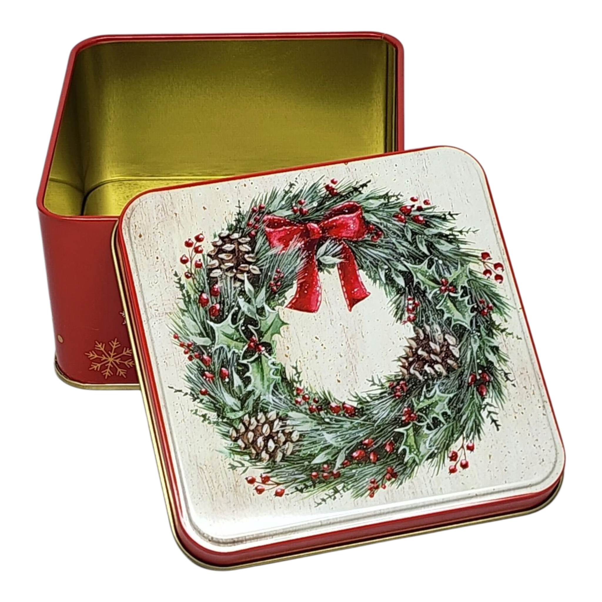 Wreath of Cheer Treat Tin - 4 Inch