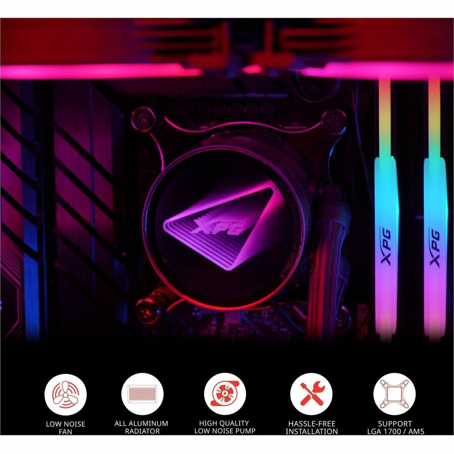XPG LEVANTE X 240 All-in-One CPU Liquid Cooler - 4.72" Maximum Fan Diameter - 2 x Fan(s)
