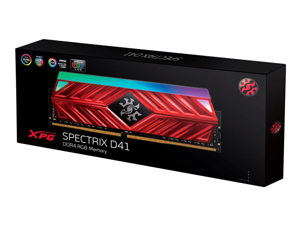 XPG SPECTRIX D41 - DDR4 - kit - 16 GB: 2 x 8 GB - DIMM 288-pin - 3200 MHz / PC4-25600 - CL16 - 1.35 V - unbuffered -
