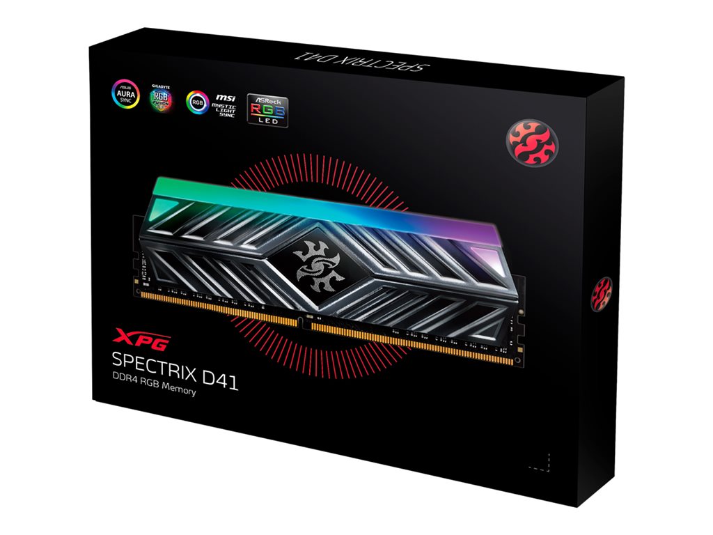 XPG SPECTRIX D41 - DDR4 - kit - 16 GB: 2 x 8 GB - DIMM 288-pin - 3600 MHz / PC4-28800 - CL18 - 1.35 V - unbuffered -