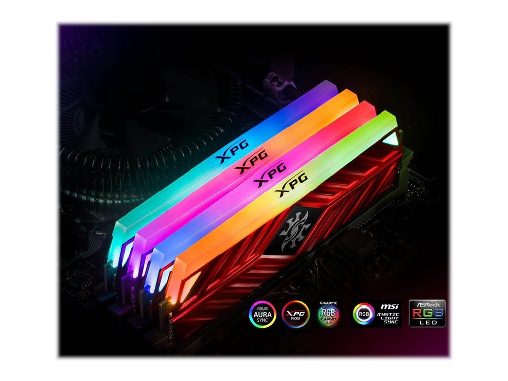 XPG SPECTRIX D41 - DDR4 - kit - 32 GB: 2 x 16 GB - DIMM 288-pin - 3200 MHz / PC4-25600 - CL16 - 1.35 V - unbuffered -