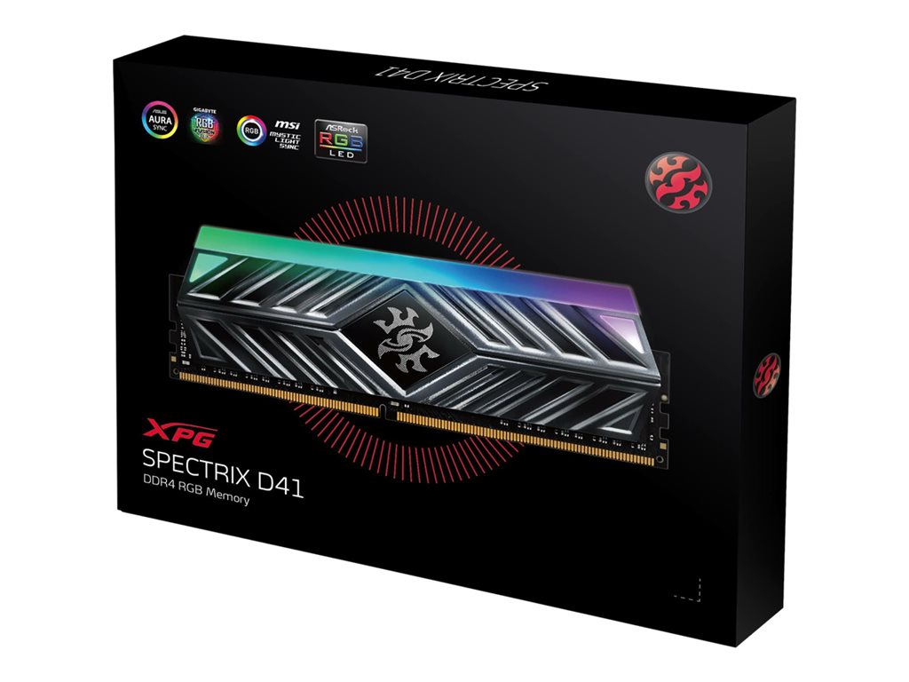 XPG SPECTRIX D41 - DDR4 - kit - 32 GB: 2 x 16 GB - DIMM 288-pin - 3200 MHz / PC4-25600 - CL16 - 1.35 V - unbuffered -