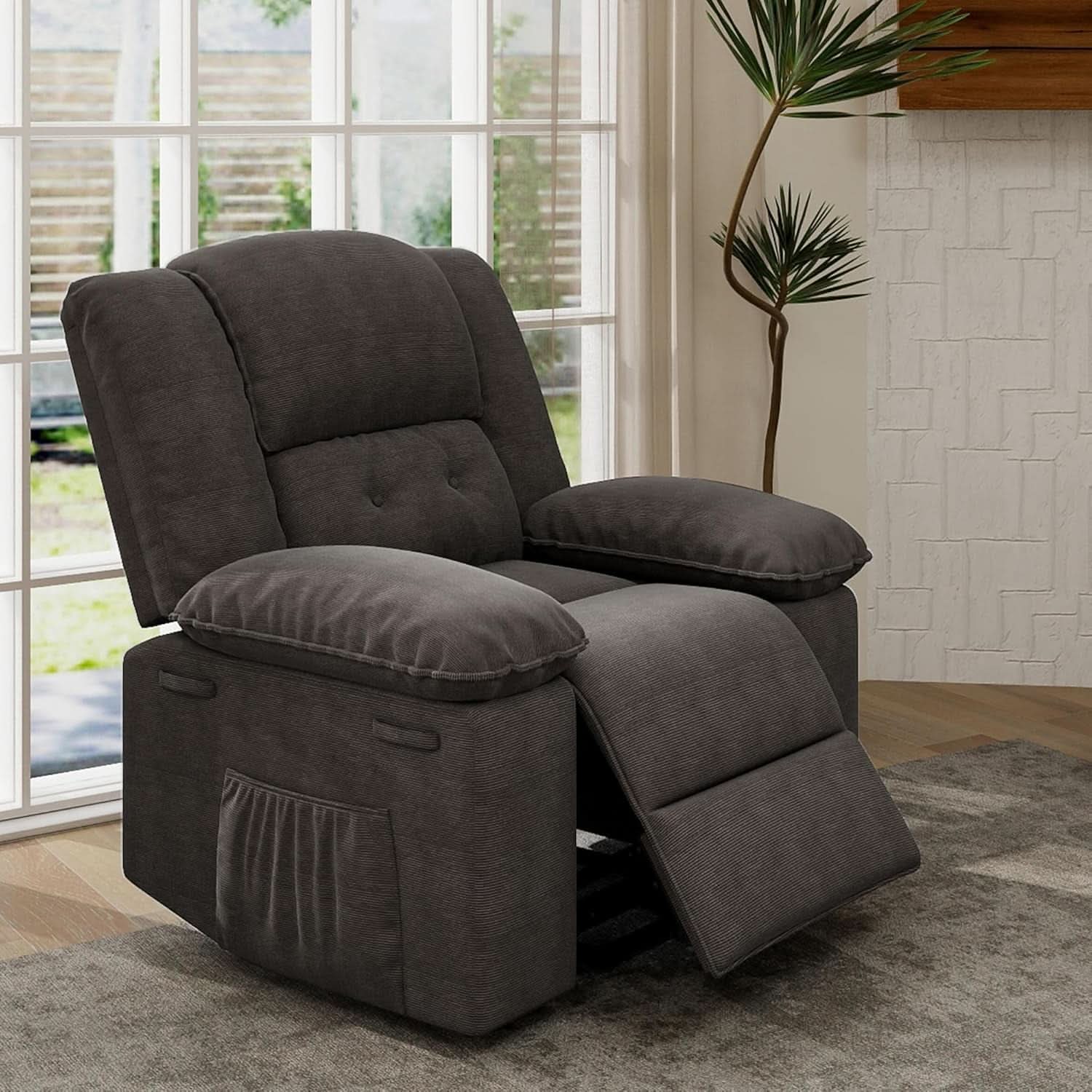 XRC2 Swivel Rocker Recliner Chair Brown With Massage And Heat