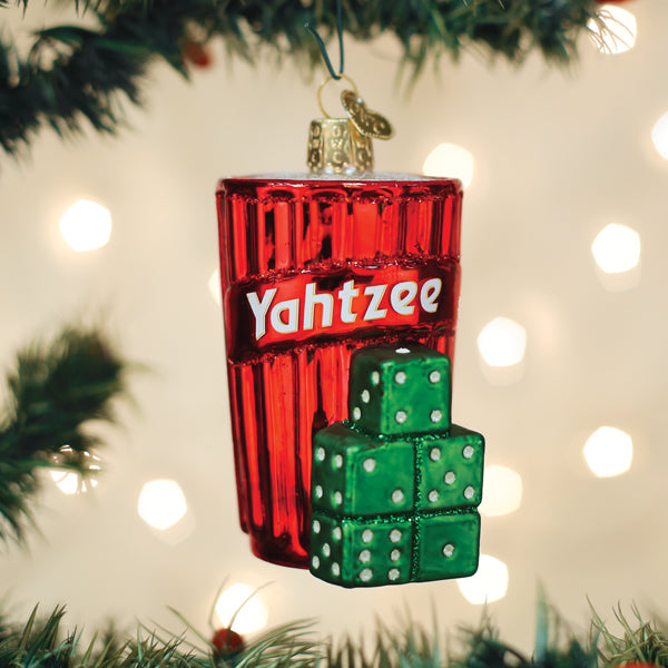 Yahtzee Glass Ornament
