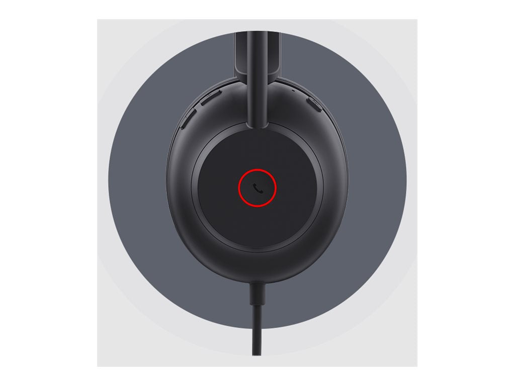 Yealink UH35 Dual - Headset - on-ear - wired - USB - noise isolating - black - Optimized for UC YEA-UH35-DUAL-UC