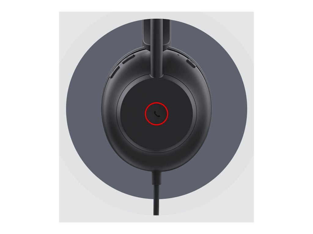 Yealink UH35 Mono - Headset - on-ear - wired - USB - noise isolating - black - Certified for Microsoft Teams YEA-UH35-MONO-TEAMS