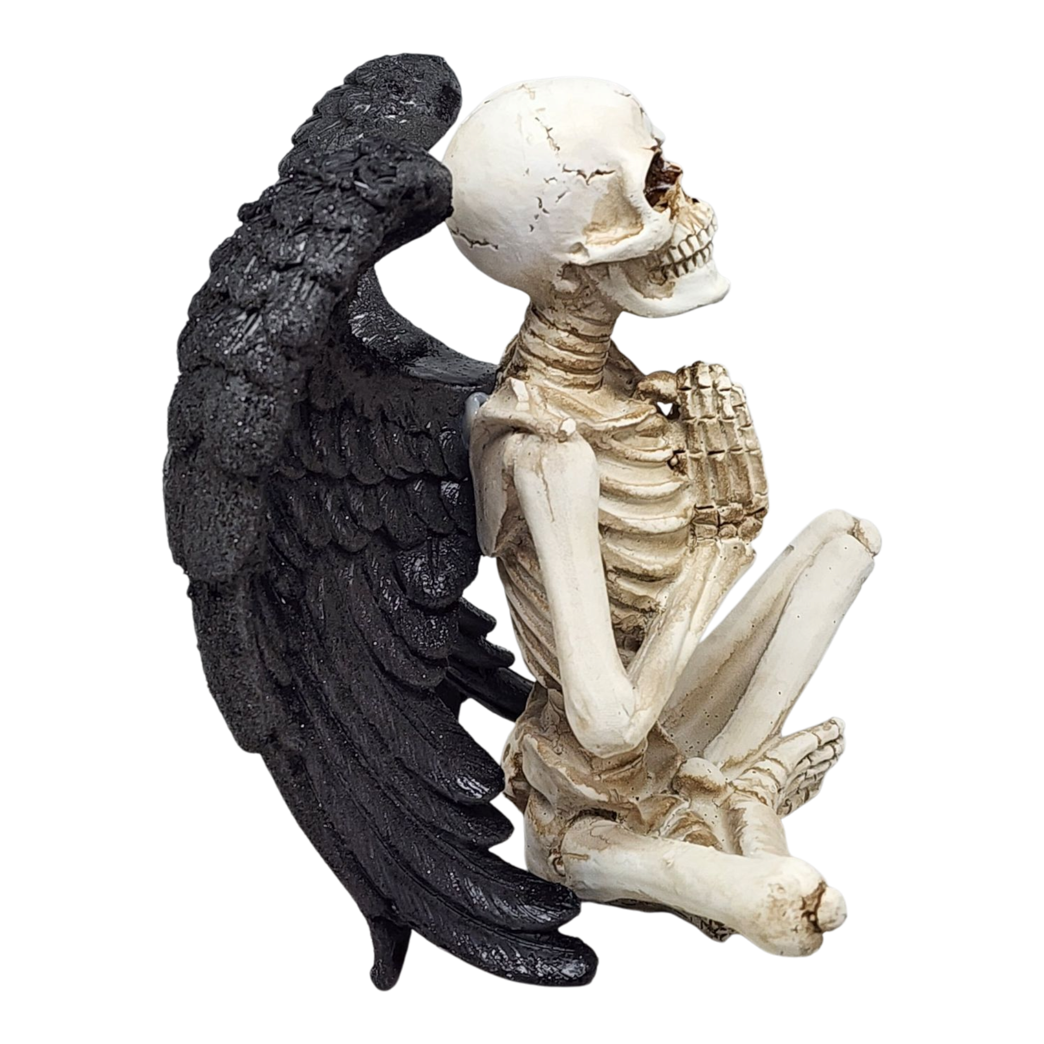 Yoga Skeleton Figurine - Anjali Mudra in Sukhasana Pose