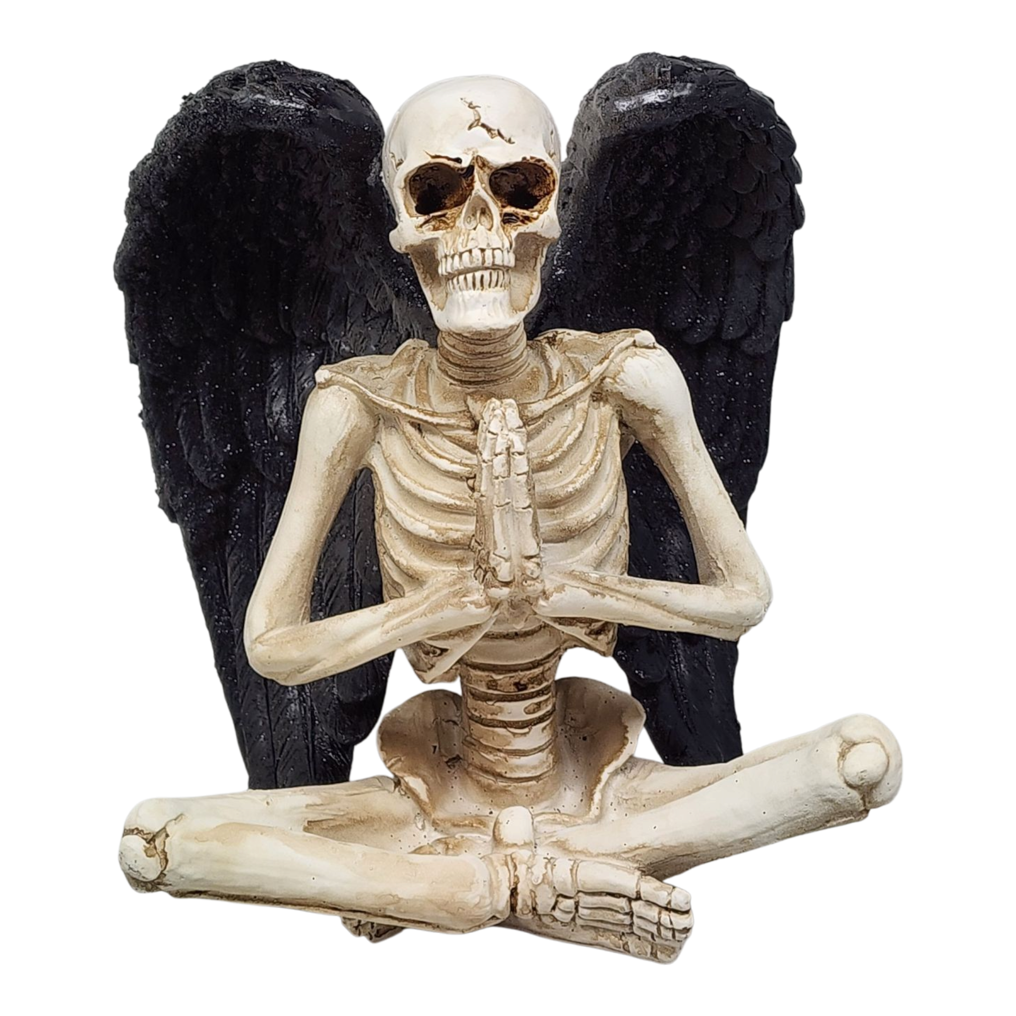 Yoga Skeleton Figurine - Anjali Mudra in Sukhasana Pose