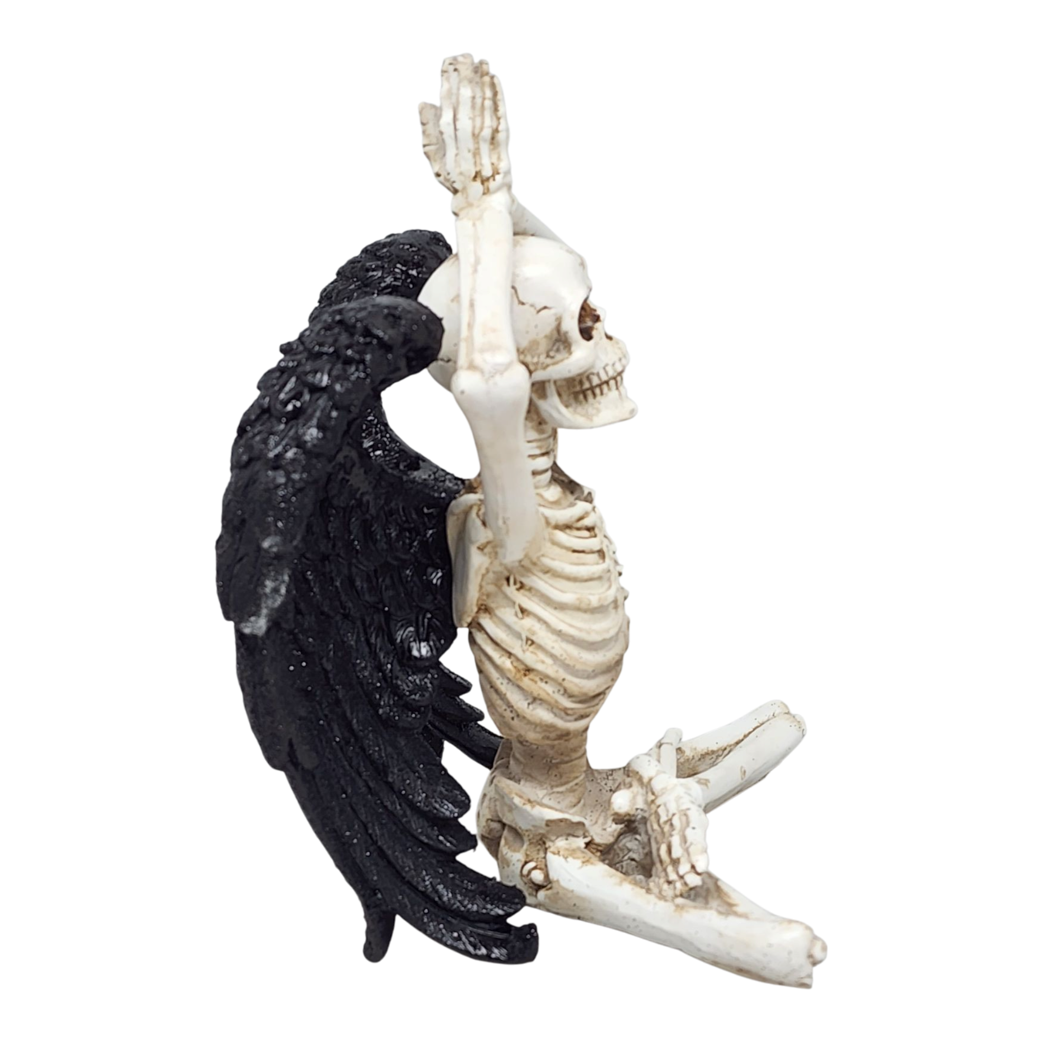 Yoga Skeleton Figurine - Urdhva Hastasana in Sukhasana Pose