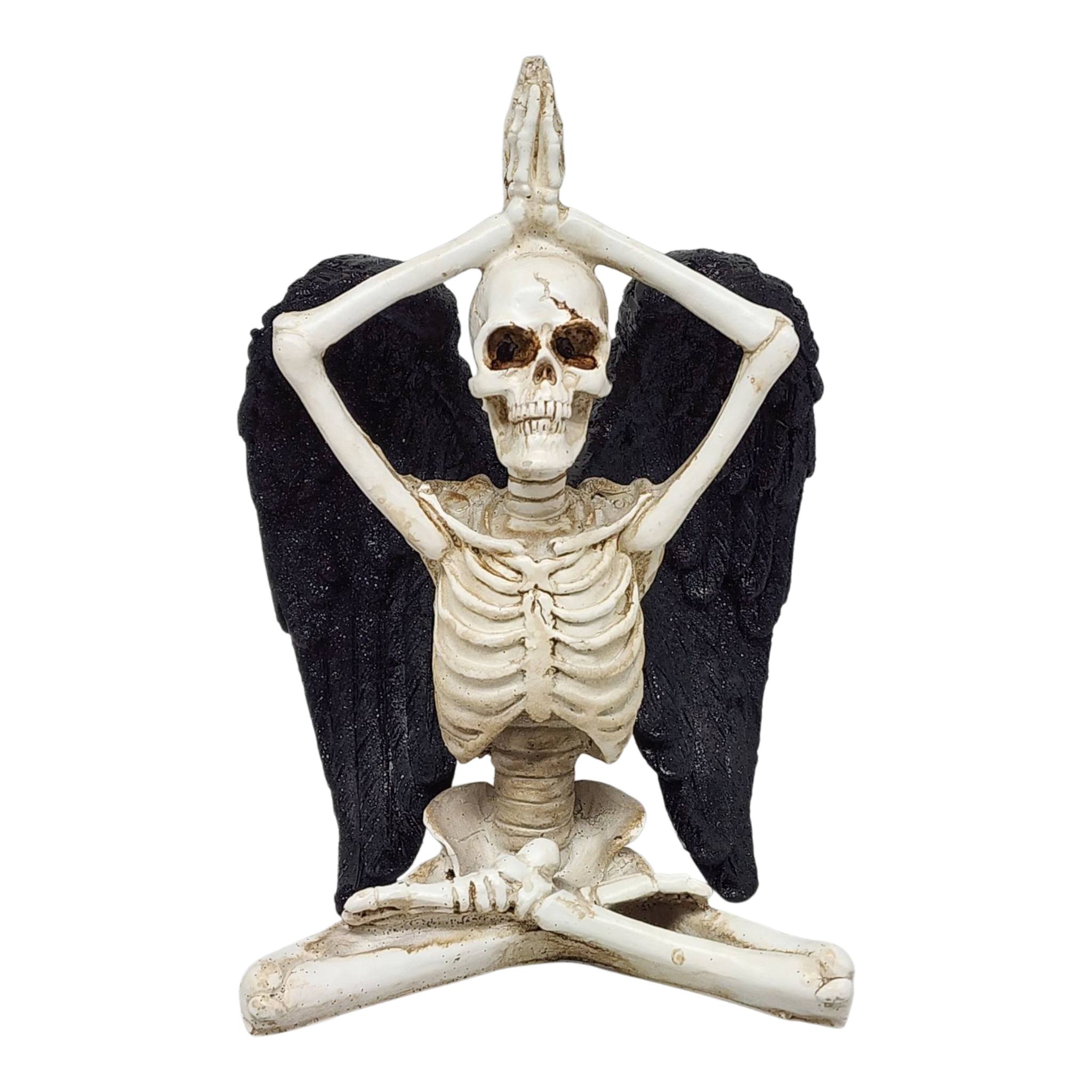 Yoga Skeleton Figurine - Urdhva Hastasana in Sukhasana Pose