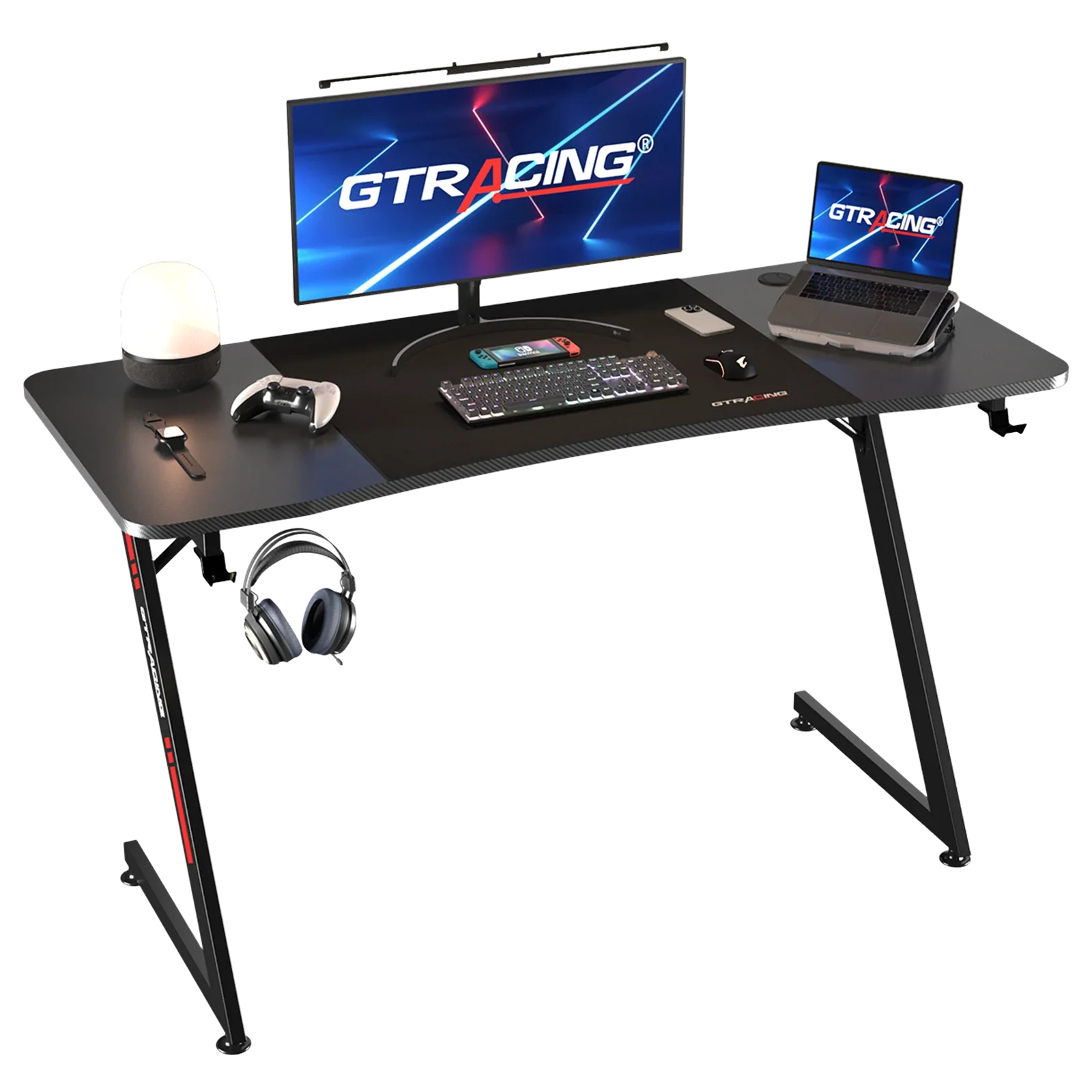 Z -Shaped Series RGB Gaming Desk Z09