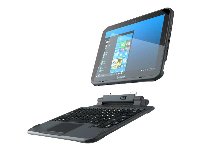 Zebra 2-in-1 - Keyboard - with touchpad, extendable integrated handle - Rugged - backlit - dock - QWERTY - US - for