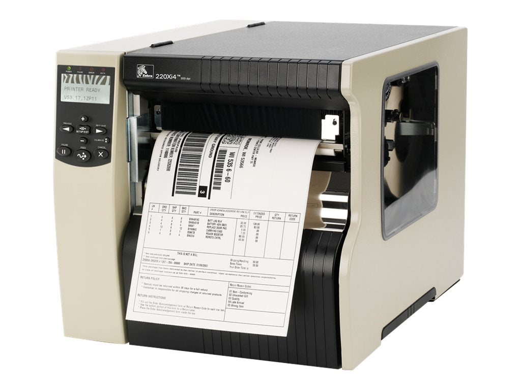 Zebra 220Xi4 - Label printer - direct thermal / thermal transfer - - 203 dpi - up to 600 inch/min - parallel, USB, LAN,