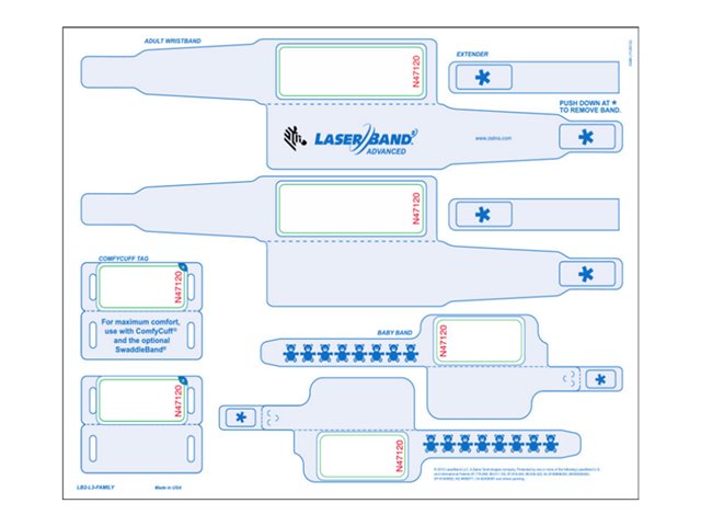 Zebra LaserBand2 Advanced Wristbands LB2-L3-FAMILY-NUM