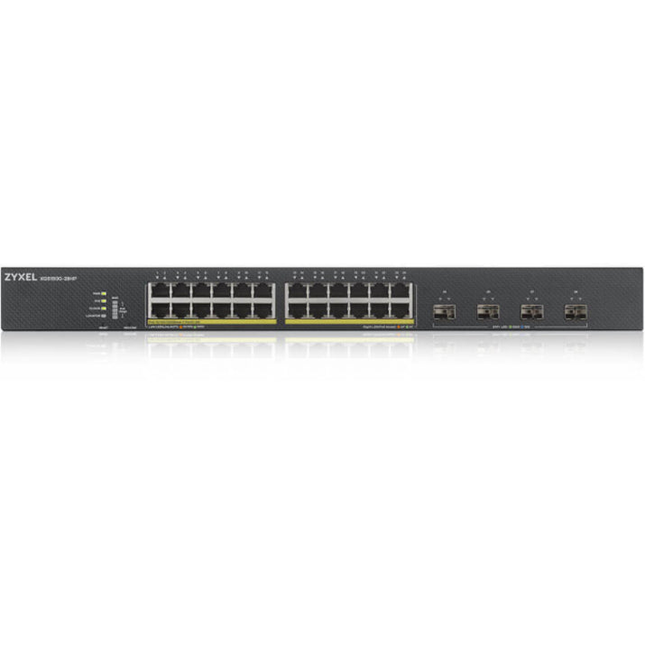 Zyxel 24-Port Gbe Smart Managed Poe Switch With 4 Sfp+ Uplink