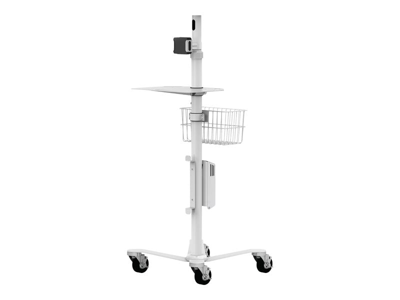 Compulocks Universal Tablet Cling Medical Rolling Cart Extended White