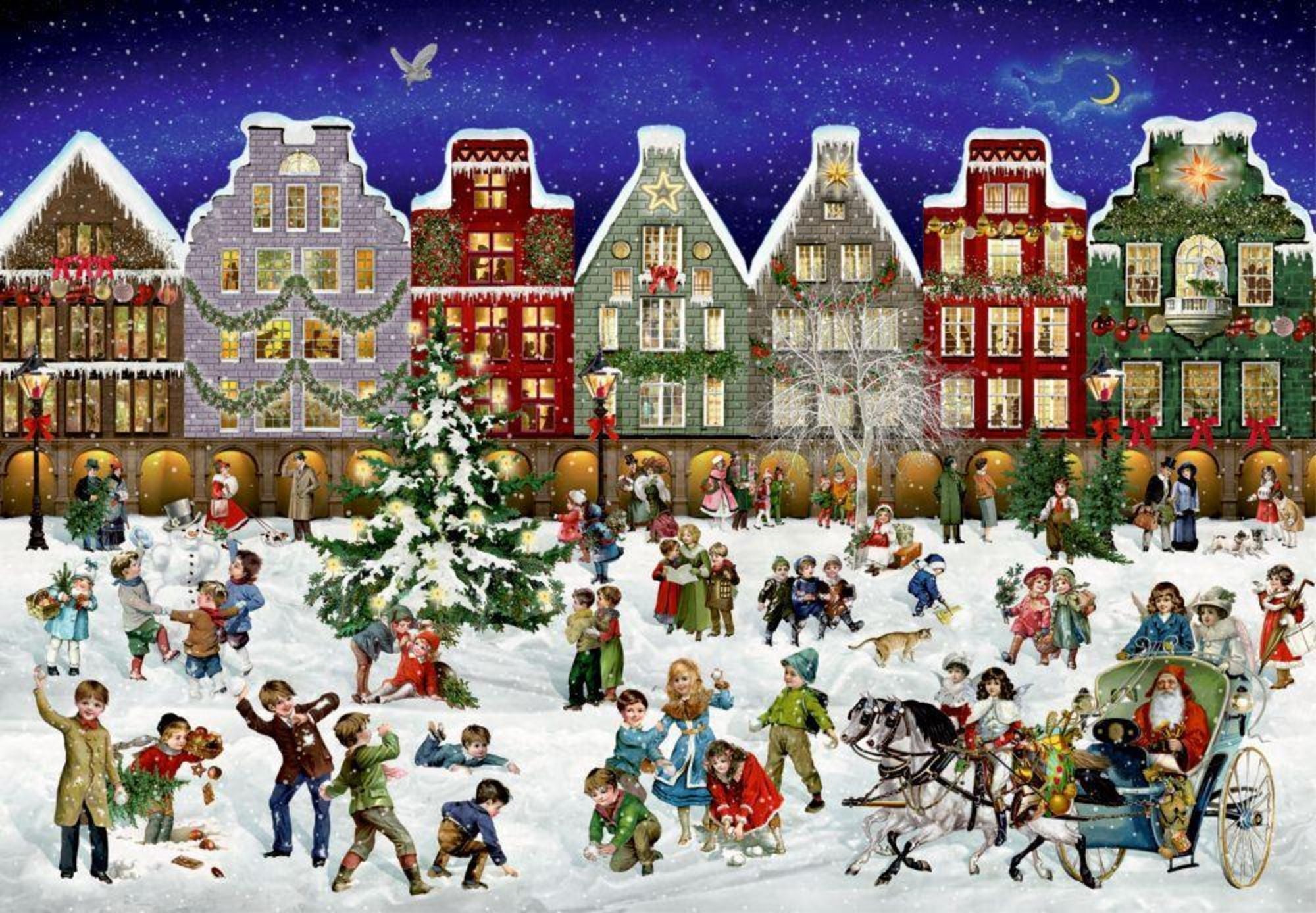 Winter Evening In the Town - Jigsaw Puzzle Advent Calendar