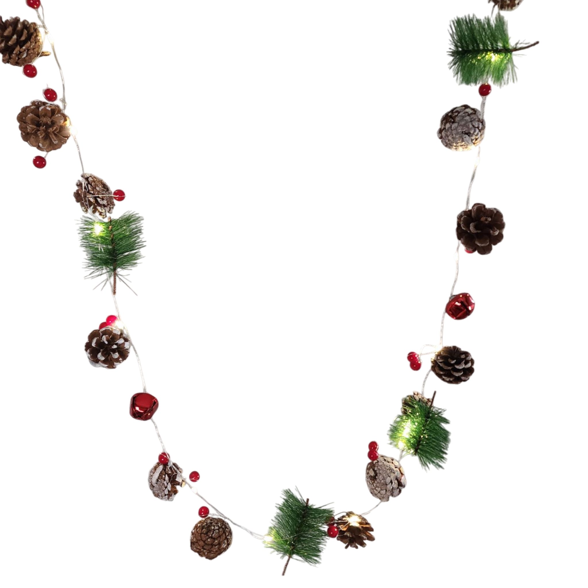 Lighted Pinecone Garland